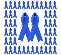 CRAFFANCY 100 Spille Blu in Raso, Spille per Cancro al Colon, Nastro di sensibilizzazione del Cancro alla prostata e Blu con Spille di Sicurezza per Uomini o Donne