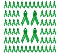 CRAFFANCY 200 Nastri Verdi per la consapevolezza della Salute mentale con Spille di Sicurezza, Nastri Stampati in Raso per Donne o Uomini di beneficenza per Eventi sociali pubblici