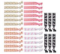 CRAFFANCY 30 PZ Ottobre Rosa Bracciale, Elastici Braccialetti Cancro al Seno Nastro Rosa di Consapevolezza del Cancro Accessori Decoration 5 Motivi per Donna Attività di Interesse Pubblico