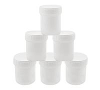 CRAFFANCY 6 barattoli di vernice in plastica, vuoti, bianchi, mini contenitori per vernice, con coperchio, per inchiostro chimico