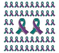 CRAFFANCY Spilla a Nastro per sensibilizzazione, Viola e Verde Acqua, 50 Pezzi per prevenire Il suicidio Badge per sensibilizzazione per attività di beneficio pubblico Accessori per Uomini e Donne