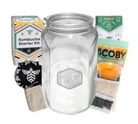 Craft A Bre Starter Kit completo per la preparazione di kombucha, compreso un barattolo di vetro da 1 gallone, SCOBY, Tè,…