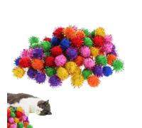 Craft Balls, Glitter Puff Toys, 100pcs Size for Projects, Assorted Decorative Feature, Kids Utility Category, Balls for Arts Crafts Cat Toys School Home Party Making
