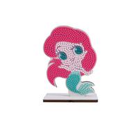 CRYSTAL ART Buddies - il Kit Diamond Painting Originale, Sirenetta, Collezione Disney con Diamatini in Resina Brillante, Set Creativo 6+ con Supporto in Legno, 11cm, CAFGR-DNY006