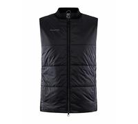 Craft CORE LIGHT PADDED VEST | Gilet da uomo M | Nero | Gilet riscaldante con imbottitura leggera | Gilet da corsa da uomo in poliestere riciclato | colletto ripstrik | tasche con cerniera | gilet
