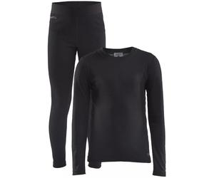 Craft CORE WARM BASELAYER SET KINDER Leggins termici 146 Nero