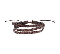 Craft County Bracciali in pelle tinto naturale, accessori per stratificazione, pezzi alla moda, regolabili (treccia piatta, grigio)
