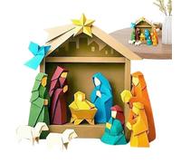 Craft di carta natività natalizia, decorazione di scena fatta a mano fai -da -te per bambini e adulti, perfetta per i progetti di vacanze religiose Storia attraverso attività divertenti e creative 7.0