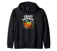 Craft Happiness - Divertente Amante del Lavoro a Maglia e all'Uncinetto Felpa con Cappuccio