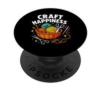Craft Happiness - Divertente amante del lavoro a maglia e all'uncinetto PopSockets PopGrip Adesivo