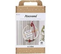 Craft Kit macramè - Ghirlanda natalizia - Verde muschio - Rosso Natale - Bianco sporco - 1 confezione
