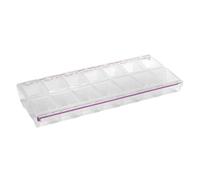 CRAFT MATES Organizer per perline e contenitori in plastica per artigianato, bottoni, spille e altro, 14 scomparti con chiusura, 3XL, coperchi trasparenti