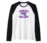 Craft Now Sleep Later for Crafters Y2K Retro Anni '90 estetica Maglia con Maniche Raglan