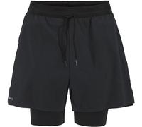 Craft - Pantaloncini da trail running elasticizzati e traspiranti - Hypervent 2-In-1 Shorts M Black per Uomo in Poliestere Riciclato - Taglia S - Nero