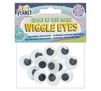 Craft Planet Adesivi Wiggle Eyes, Carta, Si Illumina al Buio, 12 pezzi
