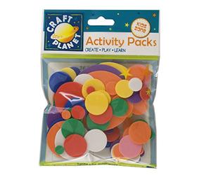 Craft Planet Crafty Foam Shapes, 75 pezzi, accessori colorati per artigianato, accessori per la creazione di biglietti, fogli di schiuma colorata, modellazione, stampa, vernice, imbottitura in schiuma