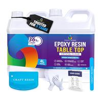 CRAFT RESIN 4L Resina Epossidica per Piani Tavolo - Resina Epossidica Trasparente Kit, Resistente ai Raggi UV, Idonea al Contatto con Alimenti - per Legno, Piani di Lavoro, Superfici, Rivestimenti.