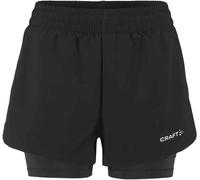 Craft - Short da corsa con calzoncini integrati - Adv Essence 2-In-1 Shorts 2 W Black per Donne in Poliestere Riciclato - Taglia XS - Nero