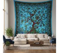 Craft Trade Blu Elefante Arazzo Telo da Parete Indiano Arazzi Appeso al Muro Boho Tapestry per Della Casa Soggiorno e Camera da Letto- 137 x 213 cm