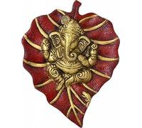 Craft Trade Ganesh su foglia in metallo da appendere alla parete decorativa da appendere alla parete per la decorazione della casa, soggiorno, sala Pooja, tempio e regalo di inaugurazione della casa -