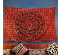 Craft Trade Mandala Arancia Arazzo Telo da Parete Indiano Arazzi Appeso al Muro Boho Tapestry per Della Casa Soggiorno e Camera da Letto- 137 x 213 cm