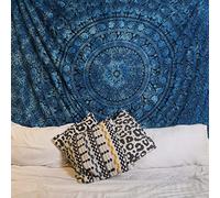 Craft Trade Mandala Blu Arazzo Telo da Parete Indiano Arazzi Appeso al Muro Boho Tapestry per Della Casa Soggiorno e Camera da Letto- 228 x 274 cm