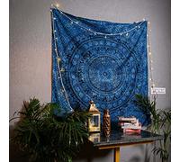 Craft Trade Mandala Blu Arazzo Telo da Parete Indiano Arazzi Appeso al Muro Boho Tapestry per Della Casa Soggiorno e Camera da Letto- 76 x 102 cm