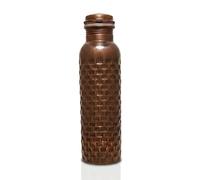 Craft Trade Rame Bere Bottiglia D'acqua Puro Antico Bottiglia di Rame con Coperchio E Borsa per il Trasporto 34 once/1000 ml A Prova di Perdite Ayurveda Bottiglia per Ufficio e yoga