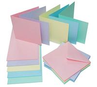 Craft UK 2350 - Confezione da 50 biglietti e buste, 5 x 5 cm, colori pastello