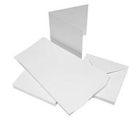 Craft UK 50 Biglietti Bianchi e Buste, 6 x 6, Cartoncino, White, 15.24 x 15.24 x 15.24 cm