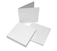 Craft UK 863 Confezione da 25 Biglietti e Buste 20,3 x 20,3 cm - Bianco