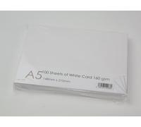 Craft UK - Biglietti da 100 pezzi, 160 g/m², formato A5, 148 x 210 mm, colore: Bianco