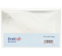 Craft UK C6 - Buste in Poliestere Trasparenti, Confezione da 50 11.9 x 18.6 x 0.1 cm.