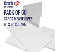 Craft UK Set Card & Buste, Bianco, 40 Pezzi, Carte 6x6 Pollici