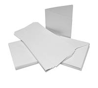 Craft UK W103 Confezione da 50 cartoncini e buste in lino 6 x 6 pollici - Bianco