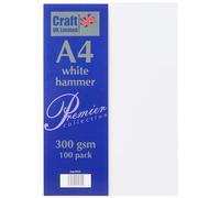 Craft UK W121 - 100 cartoncini A4, 300 gsm, colore: Bianco