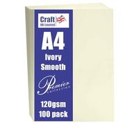 Craft UK W126 - Carta liscia, formato A4, 120 g/mq, 100 fogli