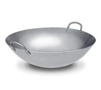 Craft Wok 46 cm Wok in acciaio al carbonio martellato a mano, grande, 45,7 cm (fondo rotondo), 731W87-18in