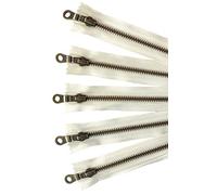 Craftbot - Cerniere in metallo in ottone anticato con chiusura a ciambella, colore: Vaniglia/Crema/Offwhite con chiusura a ciambella, 5 pezzi, confezione da 5 pezzi