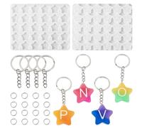 Craftdady 1 stampo in silicone a forma di stella con lettere per portachiavi e gioielli
