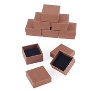 Craftdady 10 scatole regalo piccole con spugna quadrata scatola di cartone scatole per gioielli da caffè per anelli braccialetto braccialetto orecchini collana display