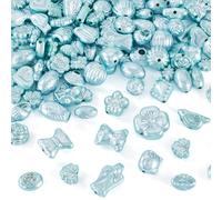 Craftdady 100 g di perline assortite in acrilico, a forma di cuore, con fiocco, perline in stile bohémien, per la creazione di bracciali, collane, orecchini, gioielli, colore: azzurro cielo