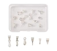 Craftdady 12Pz 925 Sterling Silver Snap su Bails & Ice Pick Pinch Bails Pendant Charm Clasp Clip Connettore Fingdings per Gioielli che fanno collana