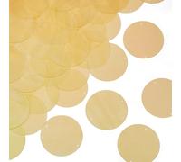 Craftdady 150 paillettes rotonde piatte da 52 mm in PVC giallo perline sfuse connettori iridescenti con 2 fori per ricamo, artigianato, campane a vento, creazione di gioielli