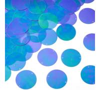 Craftdady 150 paillettes rotonde piatte da 52 mm viola in PVC perline sfuse connettori iridescenti con 2 fori per ricamo, artigianato, campane a vento, creazione di gioielli
