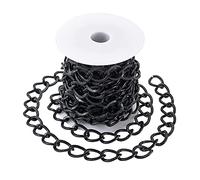 Craftdady 16,4 piedi in alluminio Curb Chain non saldato grande foro Twist Link con bobina per Punk Cuban catena collana bracciale gioielli facendo, nero