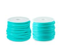 Craftdady 2 rotoli di tubo cavo tubolare in PVC in gomma sintetica acquamarina avvolto intorno bobina platica per filo di memoria collana braccialetto lavoro a maglia