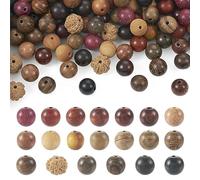 Craftdady 200 Perline in Legno di Rudraksha Rosario Japa Mala 8 mm Autentiche Rotonde Himalayane per Collana di Preghiera Meditazione Puja