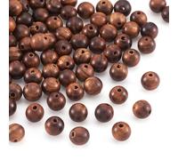 Craftdady 200 pezzi perline rotonde in legno cerato naturale da 6mm, perline distanziatrici sferiche sciolte con foro da 1,4mm per rosario, braccialetto, creazione di gioielli e lavori artigianali