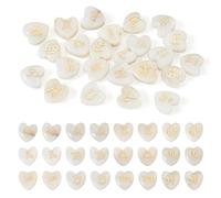 Craftdady 24 perline naturali d'acqua dolce a forma di cuore bianco conchiglia costellazione perline distanziatori per bracciali, collane, orecchini, creazione di gioielli fai da te